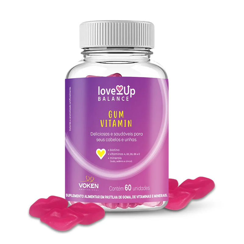 Love UP Gum Vitamin 1 Pote com 60 unidades