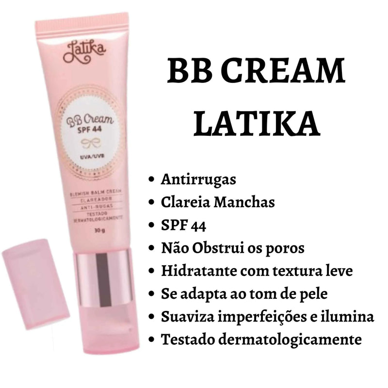 Kit BB Cream Anti-Rugas FPS44 Bege Escuro + Protetor Solar Latika Sun Cream FPS50