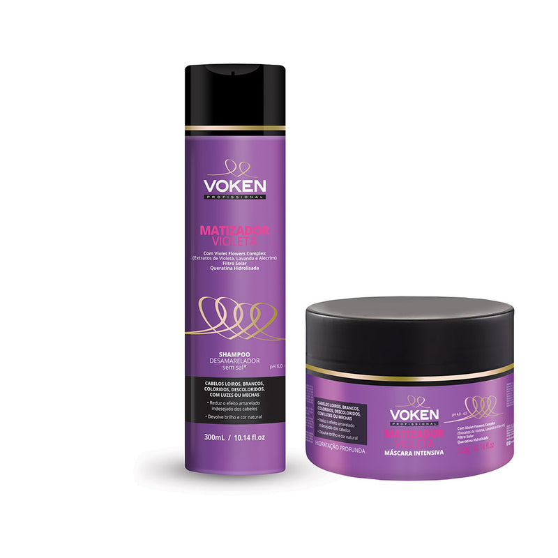Voken Kit Matizador Violeta - Shampoo + Máscara